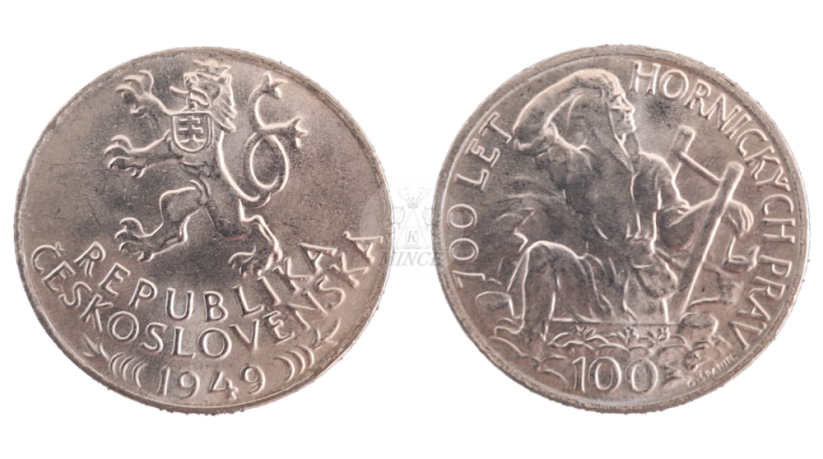 100 Kčs 1949 700 let hornických práv