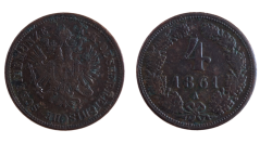 4 krejcar 1861 Vídeň 4 krejcar 1861 Vídeň