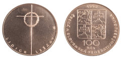 100 Kčs 1992 Padesáté výročí vyhlazení Lidic a Ležáků