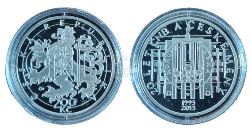 200 Kč 2013 20. výročí ČNB a české měny PROOF