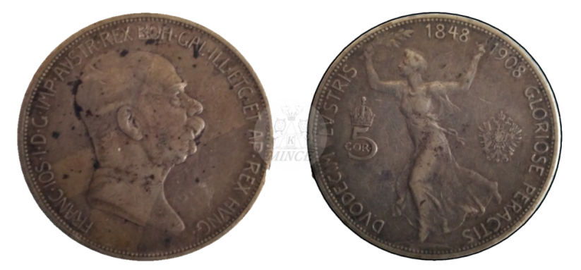 5 koruna 1908 výroční František Josef I. 