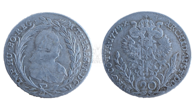 20 krejcar Marie Terezie 1776 V.C.-S. Hall