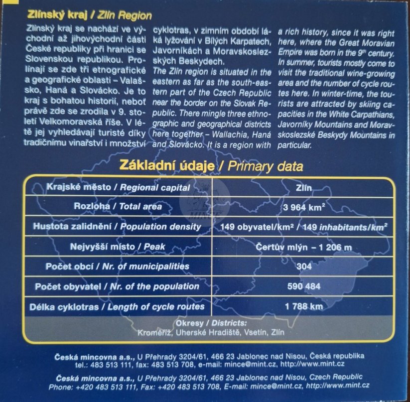 Sada oběžných mincí ČR 2010 Zlínský kraj BK