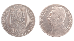 100 Kčs 1949 Sedmdesáté výročí narození J. V. Stalina