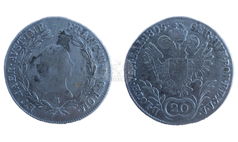 20 Krejcar František II. 1805 B Kremnica