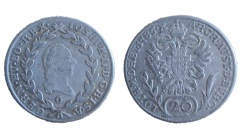 20 krejcar Josef II. 1785 G Velká Baňa