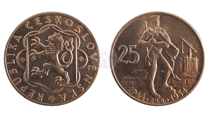 25 korun 1954 10. výročí povstání