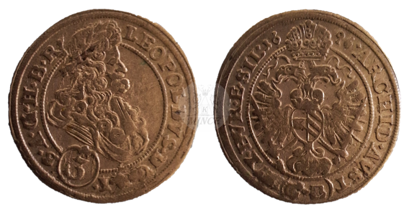 groš Leopold I. 1696 Břeh