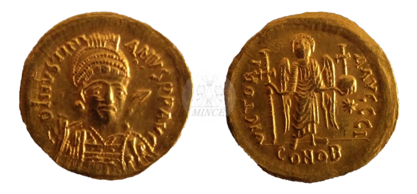 Solidus Justinián I. (527 - 565 n. l.)