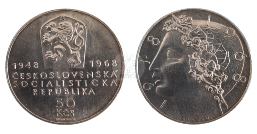 50 Kčs 1968 50. výročí vzniku Československa