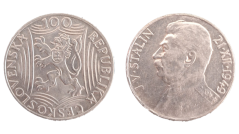 100 Kčs 1949 Sedmdesáté výročí narození J. V. Stalina