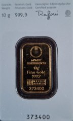 Investiční zlatý slitek - cihlička 10 g Kinebar - Münze Österreich SN: 373400