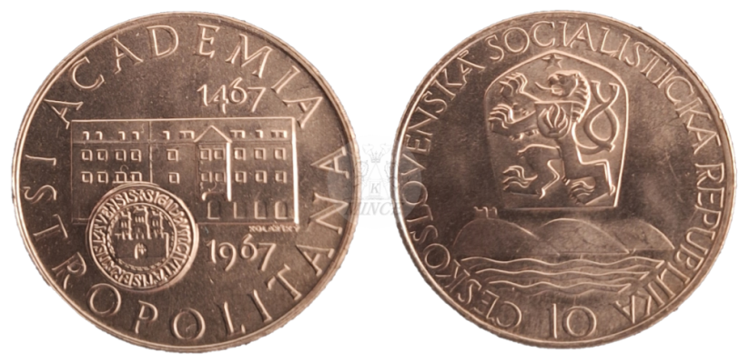 10 Kčs 1967 Pětisté výročí založení Academie Istropolitany