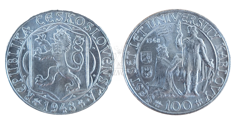 100 Kčs 1948 Šestisté výročí založení University Karlovy