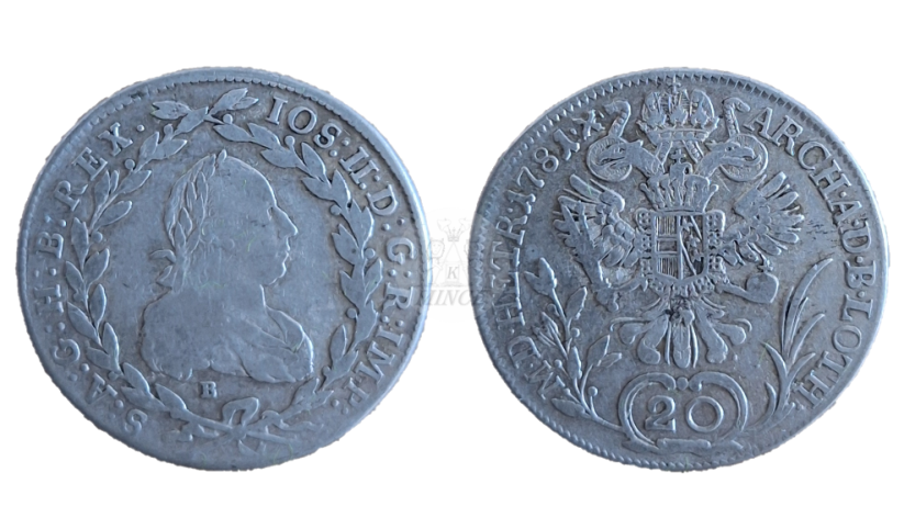 20 krejcar Josef II. 1781 B Kremnica