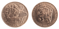 10 Kčs 1966, 1100. výročí Velké Moravy 866 - 1966