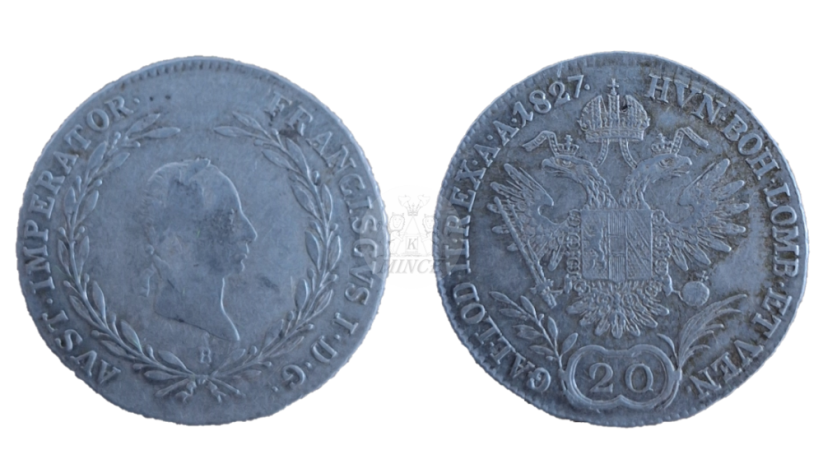 20 Krejcar František I. 1827 B Kremnica