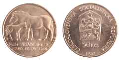 50 Kčs 1987 Zachování chovu koně Převalského v ZOO Praha