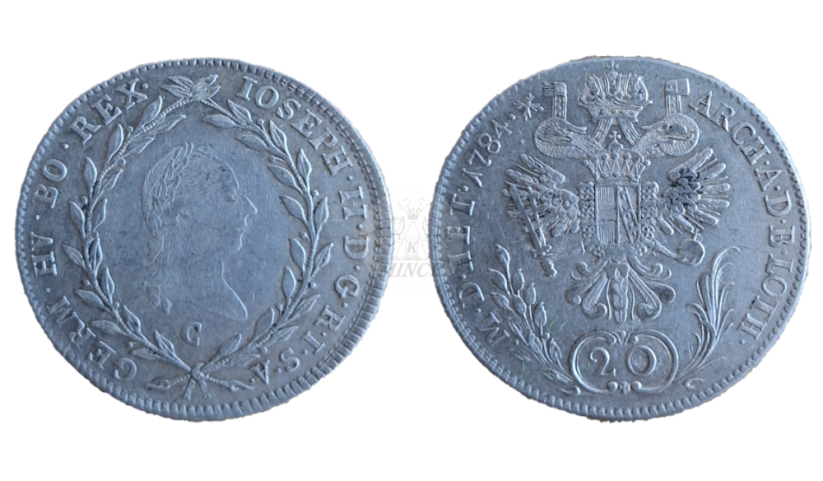 20 krejcar Josef II. 1784 C Praha 