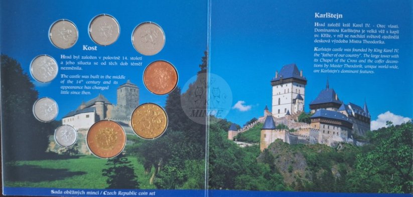 Sada oběžných mincí ČR 2002 Hrady a zámky BK
