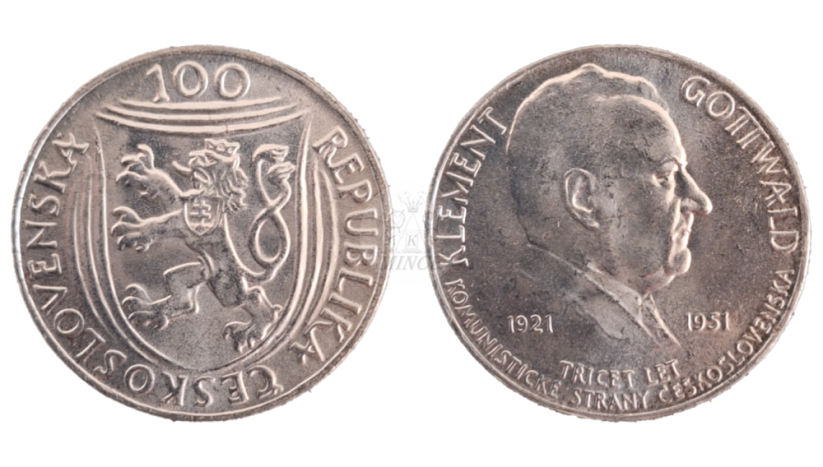 100 Kčs 1951 30. výročí vzniku KSČ