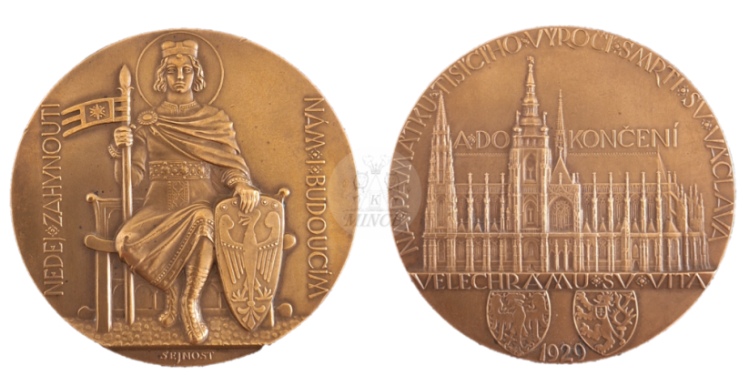 Medaile na dokončení velechrámu svatého Víta 1929