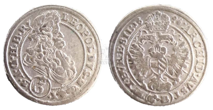 3 krejcar Leopold I. 1696 Břeh