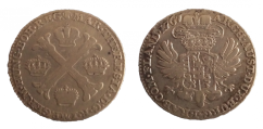 1/2 tolar křížový Marie Terezie 1767 Brusel 