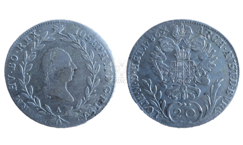 20 krejcar Josef II. 1786 A Vídeň