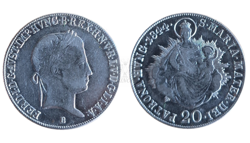 20 krejcar Ferdinand I. 1844 B Kremnica