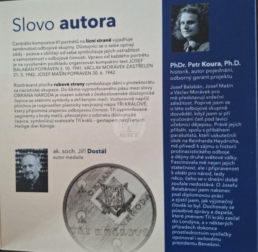 Stříbrná medaile Balabán, Mašín, Morávek PROOF