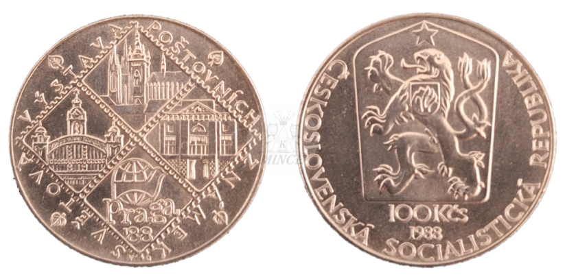 100 Kčs 1988 Světová výstava poštovních známek Praga 88