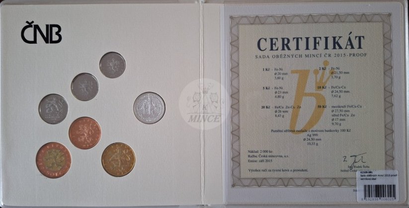 Sada oběžných mincí ČR 2015 PROOF