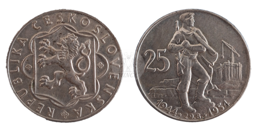 10 Kčs 1954 10. výročí Slovenského národního povstání