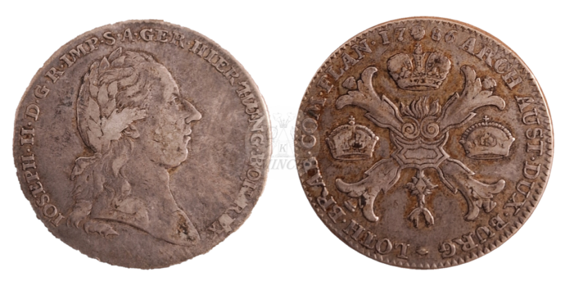 Tolar křížový Josef II. 1786 Brusel