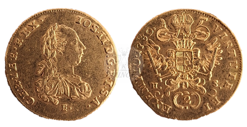 2 Dukát Josef II. 1780 E./H.-S. Karlsburg
