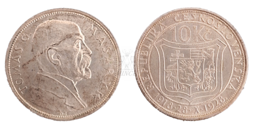 10 Kč 1928 Desáté výročí vzniku Československé republiky