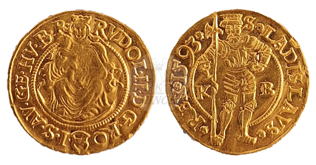 Dukát Rudolf II. 1593 Kremnica