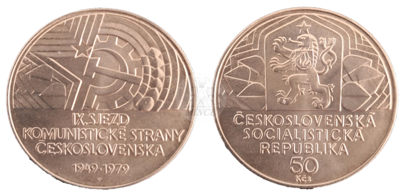 50 Kčs 1979 Třicáté výročí IX. sjezdu KSČ