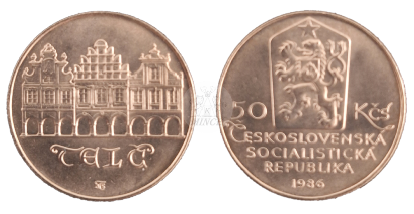 50 Kčs 1986 Městská památková rezervace Telč