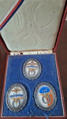 Národní letecká sbírka 1946, 3 ks smaltovaných odznaků Národní letecká sbírka 1946, 3 ks smaltovaných odznaků
