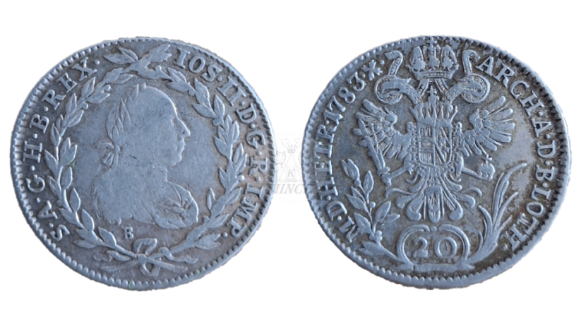 20 krejcar Josef II. 1783 B Kremnica