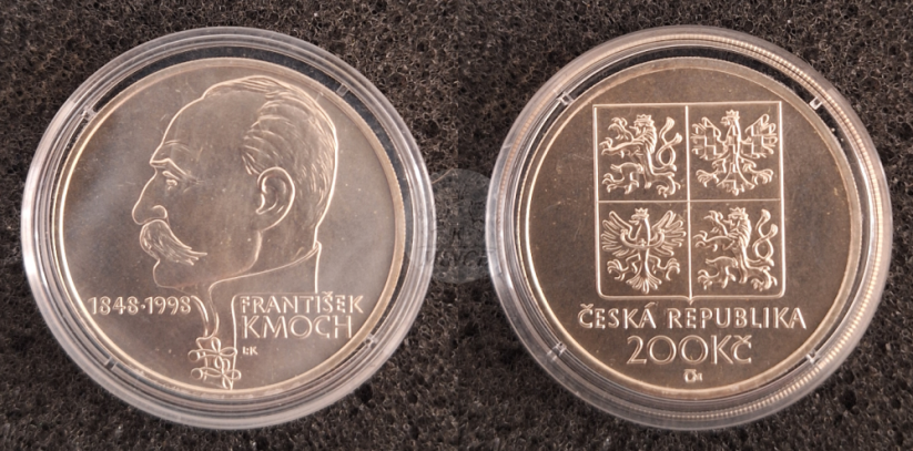 200 Kč 1998 Stopadesáté výročí narození Františka Kmocha