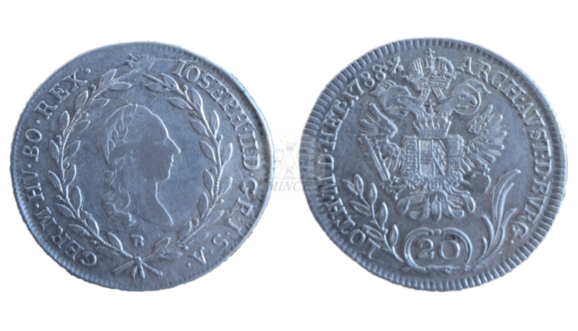 20 krejcar Josef II. 1788 B Kremnica