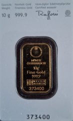Investiční zlatý slitek - cihlička 10 g Kinebar - Münze Österreich SN: 373400
