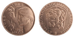 25 Kčs 1965 Dvacáté výročí osvobození Československa 