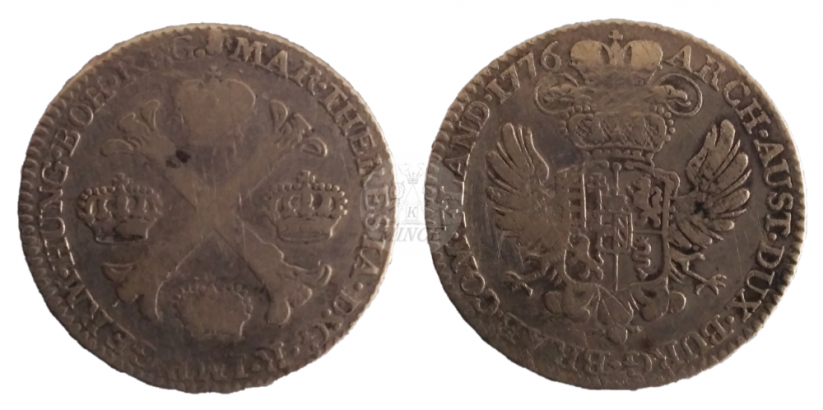 1/2 tolar křížový Marie Terezie 1776 Brusel
