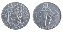 10 Kčs 1954 10. výročí Slovenského národního povstání
