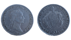 20 krejcar František I. 1833 B Kremnica, uherská ražba s madonou 20 krejcar František I. 1833 B Kremnica, uherská ražba s madonou