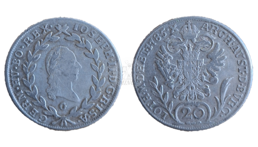20 krejcar Josef II. 1785 G Velká Baňa
